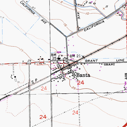 Topographic Map of Tracy Fire Department Station 92, CA