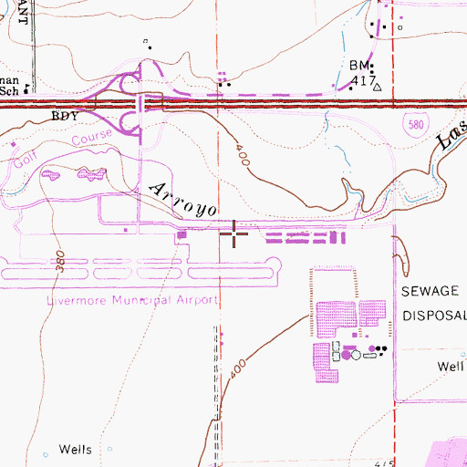 Topographic Map of Livermore - Pleasanton Fire Department Station 10, CA