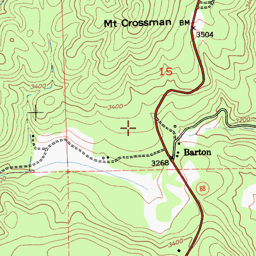 Topographic Map of Amador Fire Protection District Station 111, CA
