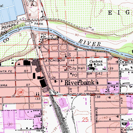 Topographic Map of Stanislaus Consolidated Fire Protection District Station 36, CA
