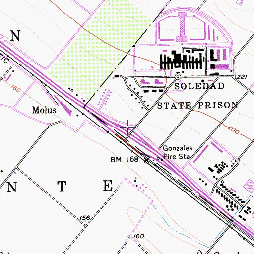 Topographic Map of Correctional Training Facility Fire Department, CA