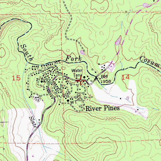 Topographic Map of California Department of Forestry and Fire Protection River Pines Fire Station, CA