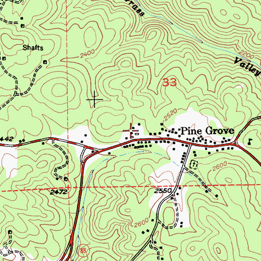Topographic Map of California Department of Forestry and Fire Protection Pine Grove Fire Station 80, CA