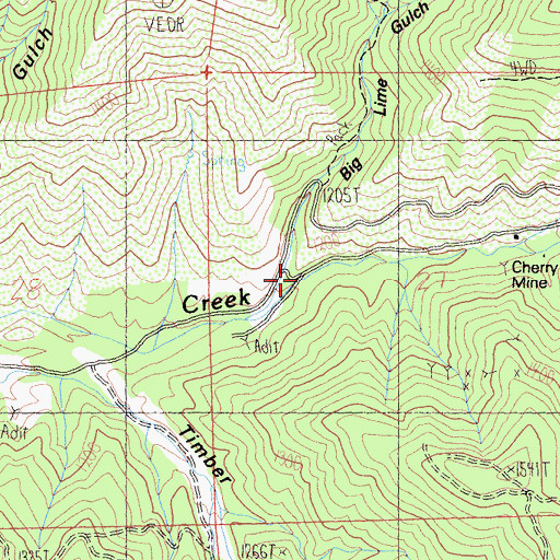 Topographic Map of Big Lime Gulch, CA
