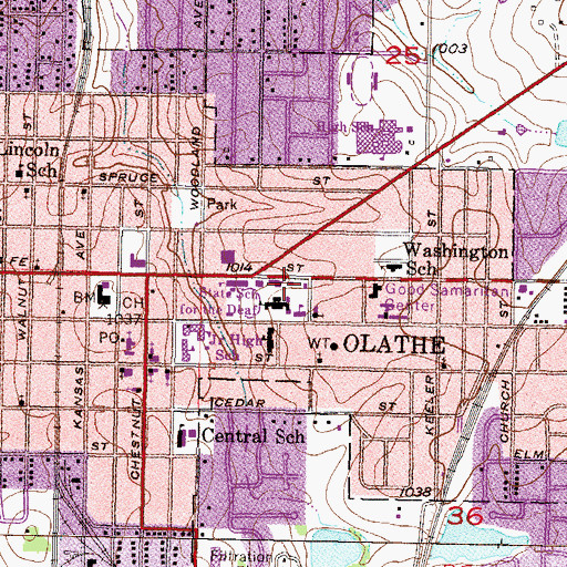 Topographic Map of Kansas State School for the Deaf James B King Student Center, KS