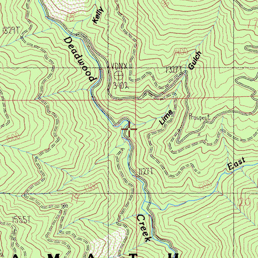 Topographic Map of Lime Gulch, CA