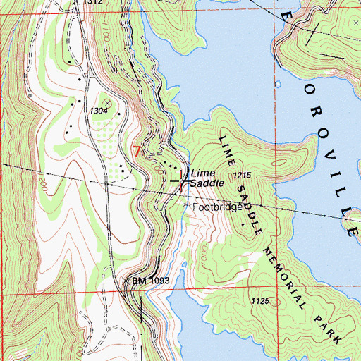Topographic Map of Lime Saddle, CA