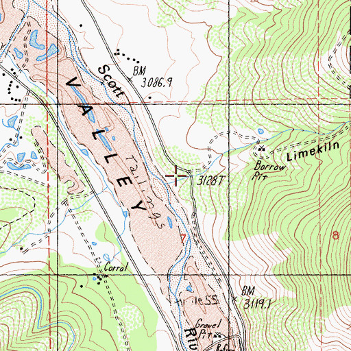 Topographic Map of Limekiln Gulch, CA