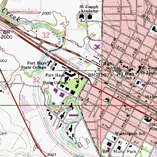 Topographic Map of Fort Hays State University Rarick Hall, KS
