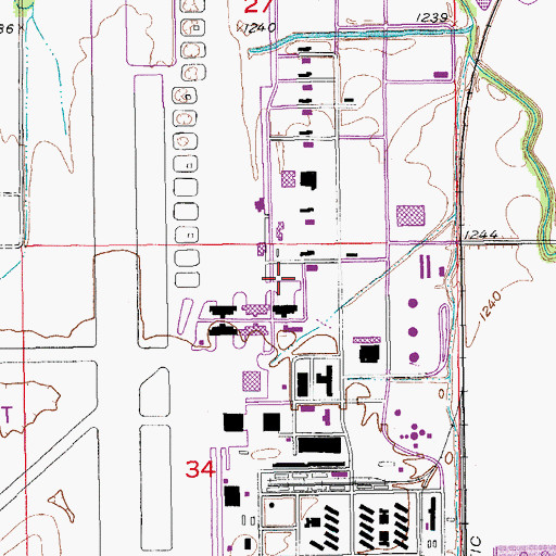 Topographic Map of Kansas State University Salina Campus - Aviation Center, KS