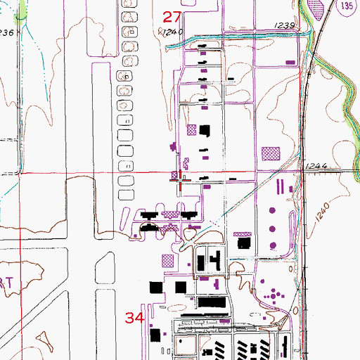 Topographic Map of Kansas State University Salina Campus - Building 820, KS