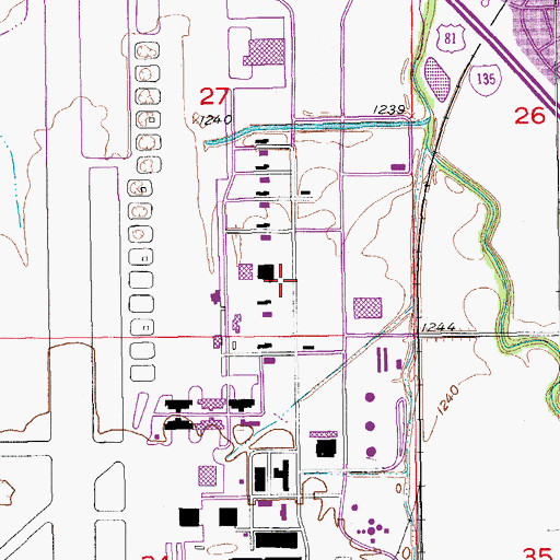 Topographic Map of Kansas State University Salina Campus - College Center, KS