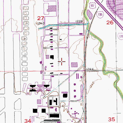 Topographic Map of Kansas State University Salina Campus - Student Life Center, KS
