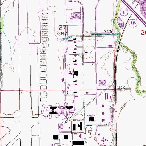 Topographic Map of Kansas State University Salina Campus - Technology Center, KS