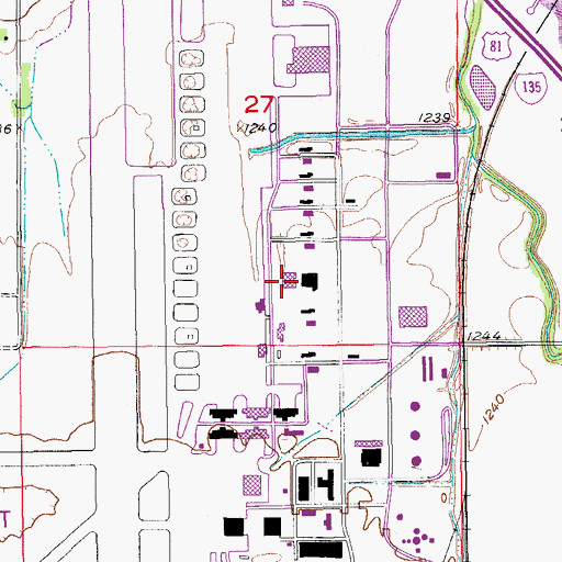 Topographic Map of Kansas State University Salina Campus - Technology Center West, KS