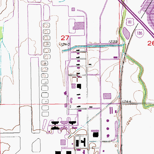 Topographic Map of Kansas State University Salina Campus - Tullis Building, KS