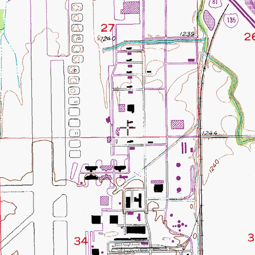Topographic Map of Kansas State University Salina Campus - Unmanned Aircraft Systems Laboratory, KS