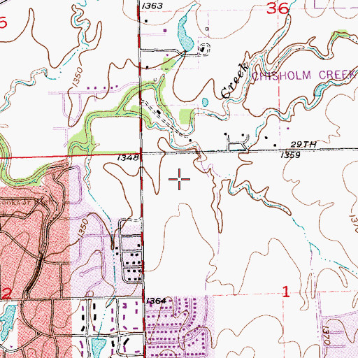 Topographic Map of Wichita State University Hughes Metropolitan Complex, KS
