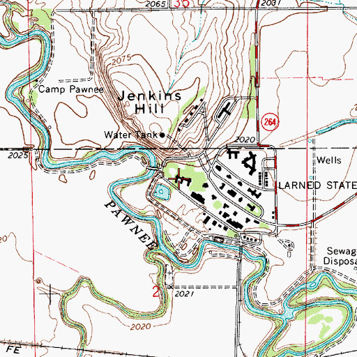 Topographic Map of Larned Correctional Mental Health Facility, KS