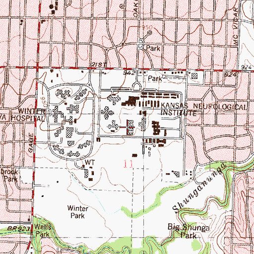 Topographic Map of Kansas Neurological Institute Flinthills Lodge, KS