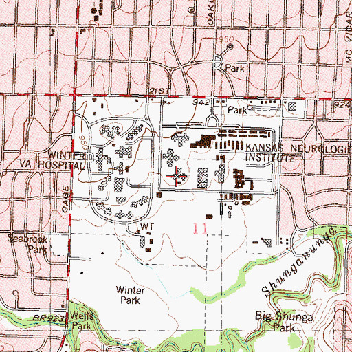 Topographic Map of Kansas Neurological Institute Meadowlark Lodge, KS