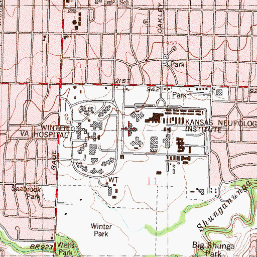 Topographic Map of Kansas Neurological Institute Sunflower Lodge, KS