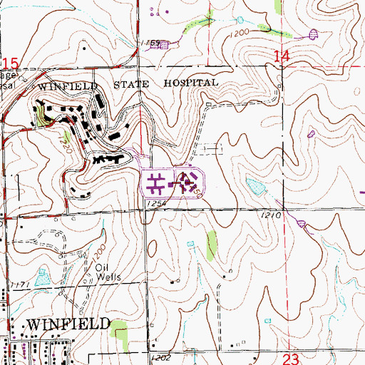 Topographic Map of Kansas Veteran's Home Donlon Hall, KS