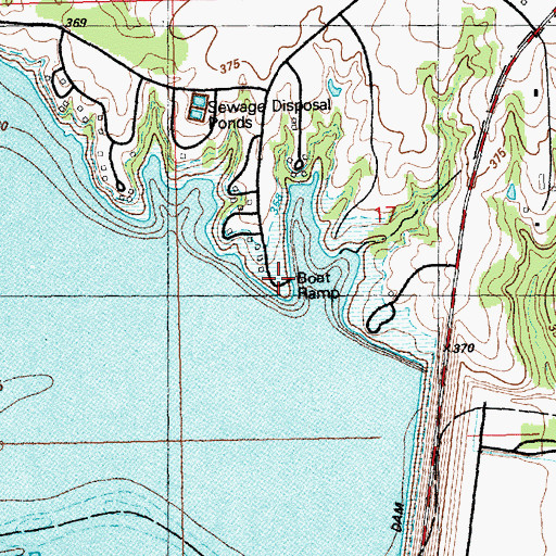 Topographic Map of Milford State Park South Boat Ramp, KS