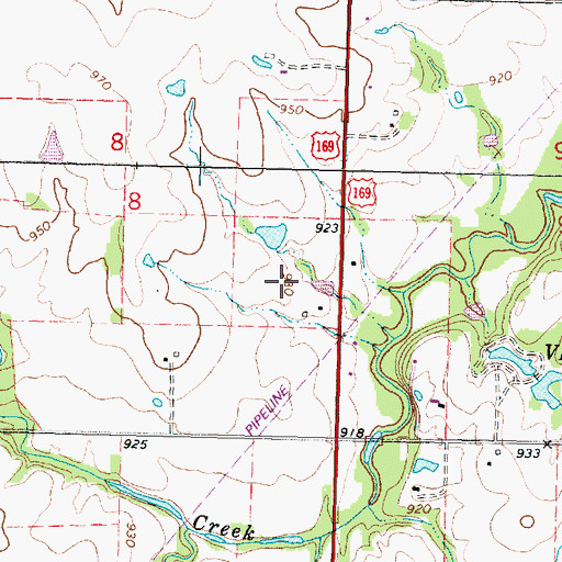 Topographic Map of Schultz Field Heliport, KS