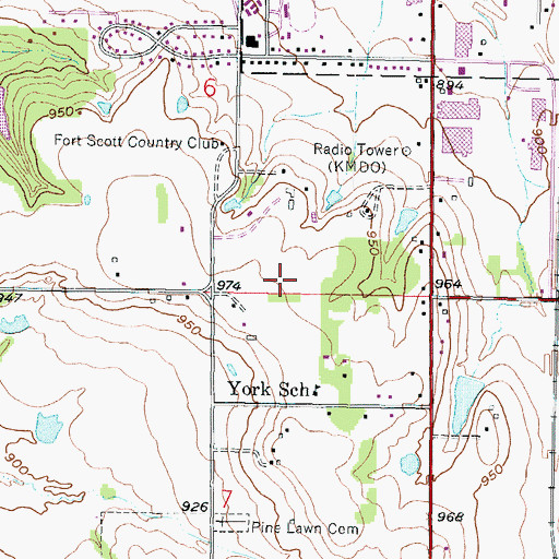 Topographic Map of Mercy Health Center Heliport, KS