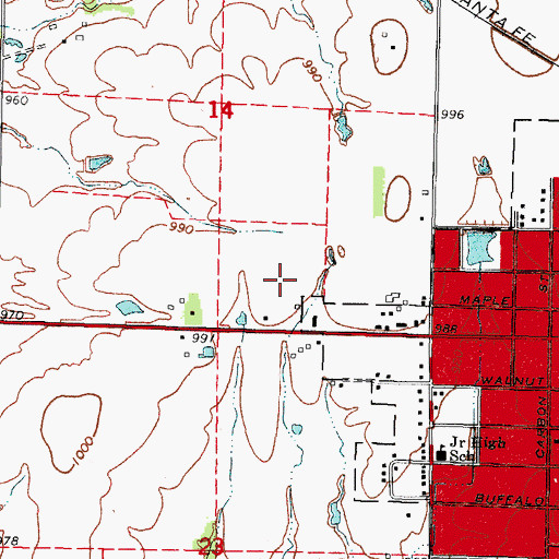 Topographic Map of Girard Medical Center Heliport, KS