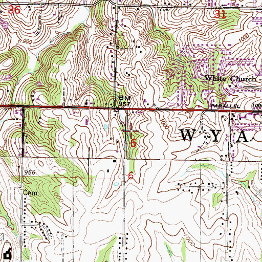 Topographic Map of Providence Medical Center Heliport, KS