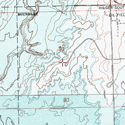 Topographic Map of Cheney State Park Wichita Point Campground, KS