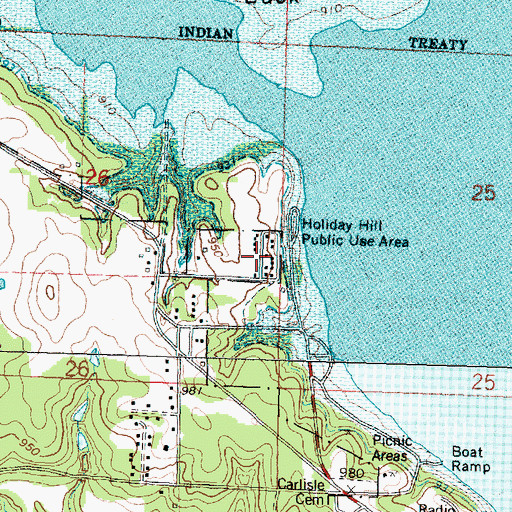 Topographic Map of Cross Timbers State Park Blackjack Campground, KS