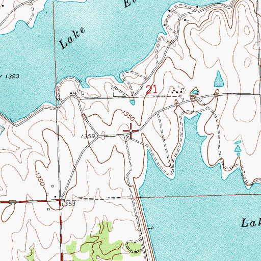 Topographic Map of El Dorado State Park Bluestem Point Camping Area, KS