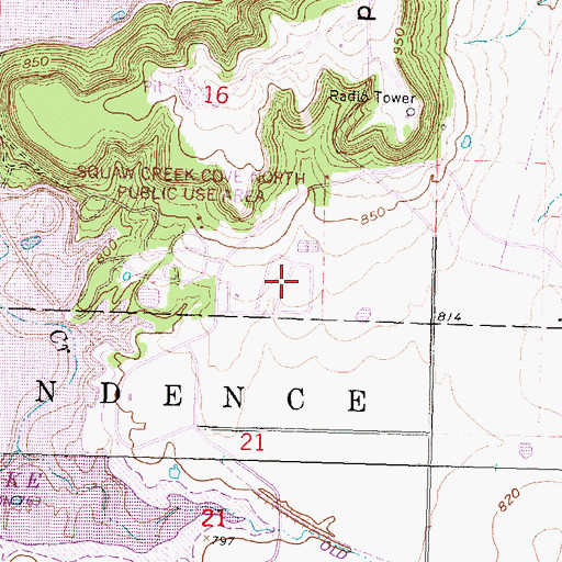 Topographic Map of Elk City State Park Prairie Meadow Camping Area, KS