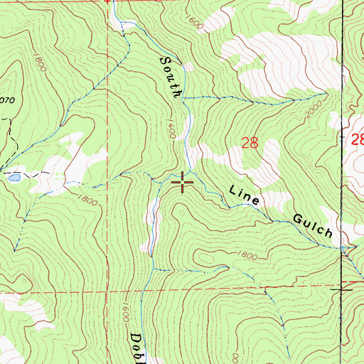 Topographic Map of Line Gulch, CA