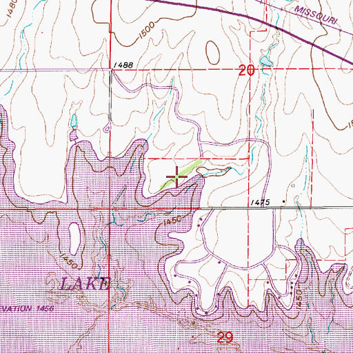 Topographic Map of Glen Elder State Park Arikaree Campground, KS