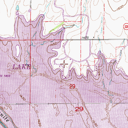 Topographic Map of Glen Elder State Park Kaw Campground, KS