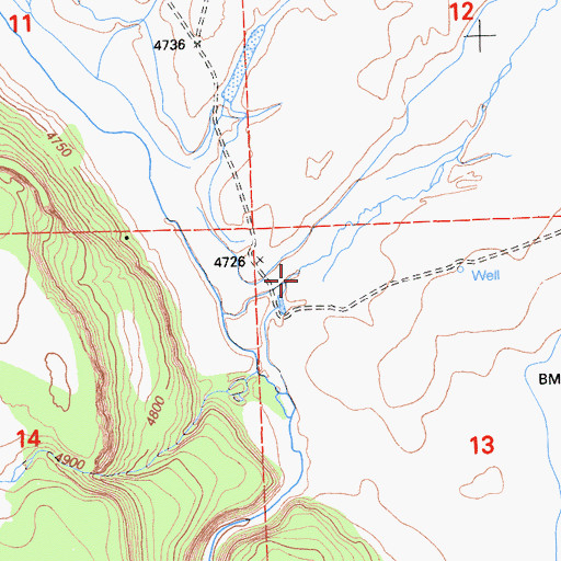 Topographic Map of Linnville Creek, CA