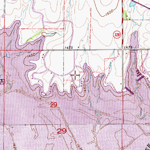 Topographic Map of Glen Elder State Park Sioux Campground, KS