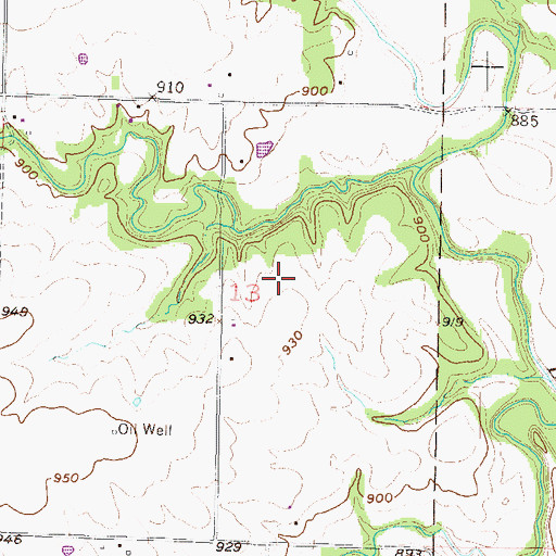 Topographic Map of Hillsdale State Park Crappie Cove Camping Area, KS