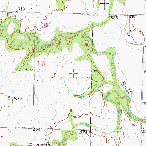Topographic Map of Hillsdale State Park Pintail Point Camping Area, KS