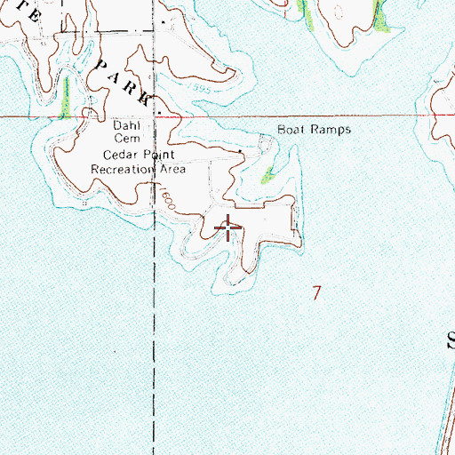 Topographic Map of Lovewell State Park Walleye Point Campground, KS