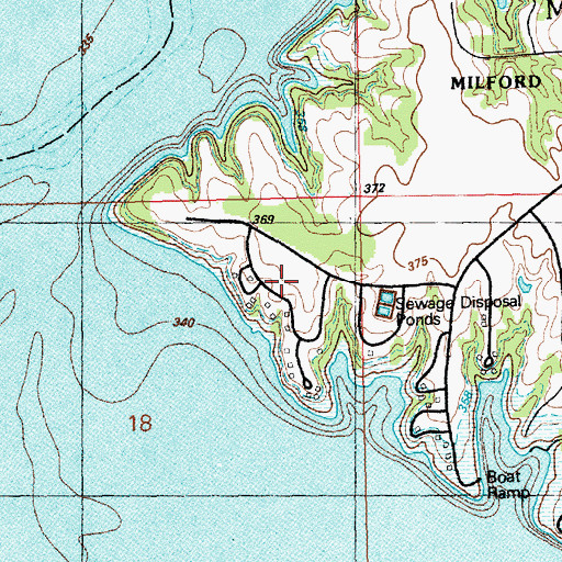 Topographic Map of Milford State Park Eagle Ridge Campground, KS