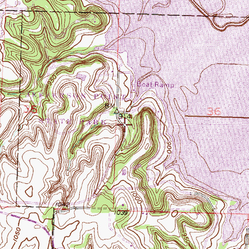 Topographic Map of Perry State Park Cottonwood Bridge Campground, KS