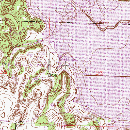 Topographic Map of Perry State Park Pelican Point Campground, KS
