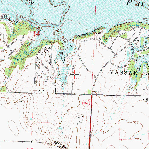 Topographic Map of Pomona State Park Burning Heart Campground, KS