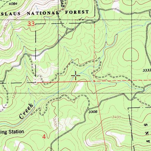 Topographic Map of Lion Creek, CA
