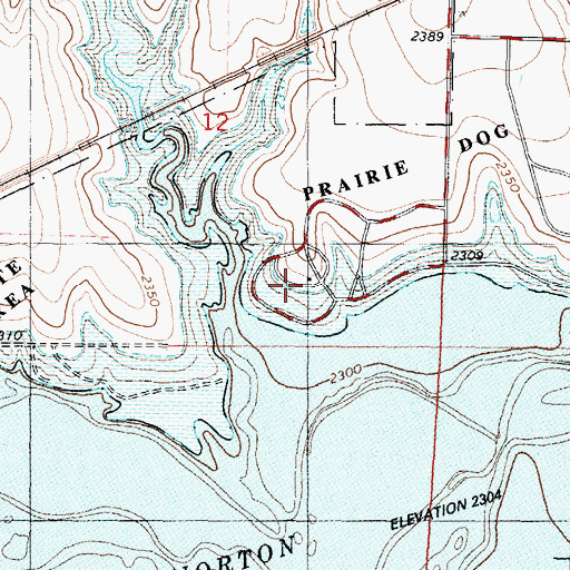 Topographic Map of Prairie Dog State Park Branded Cedar Campground, KS